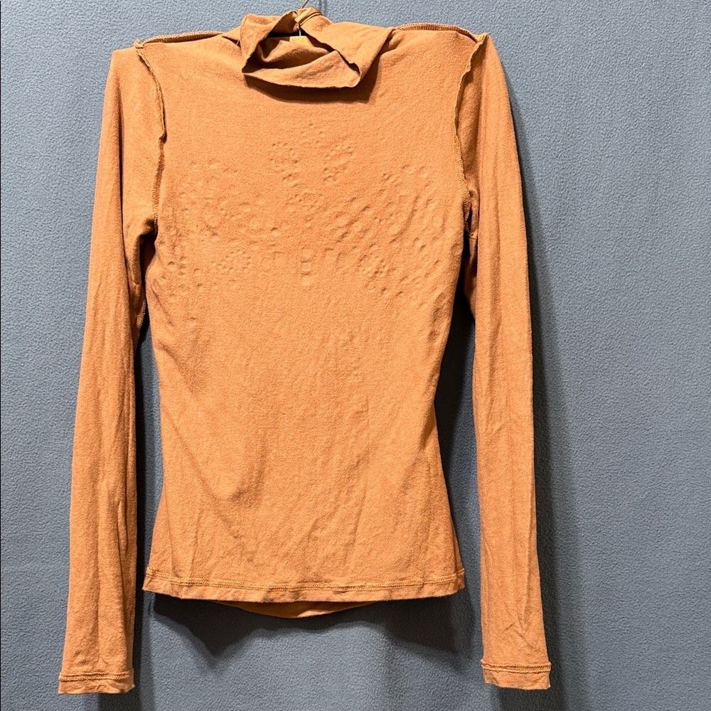Patrizia Pepe Open Back Long-Sleeve Turtleneck Top in Brow withEmbellished Front - Picture 16 of 16